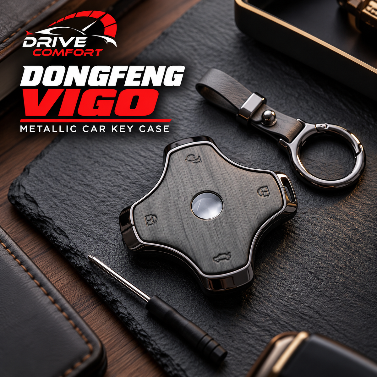 Dongfeng Vigo / 007 Premium Leather Metal Key Cover – Premium Protection Case