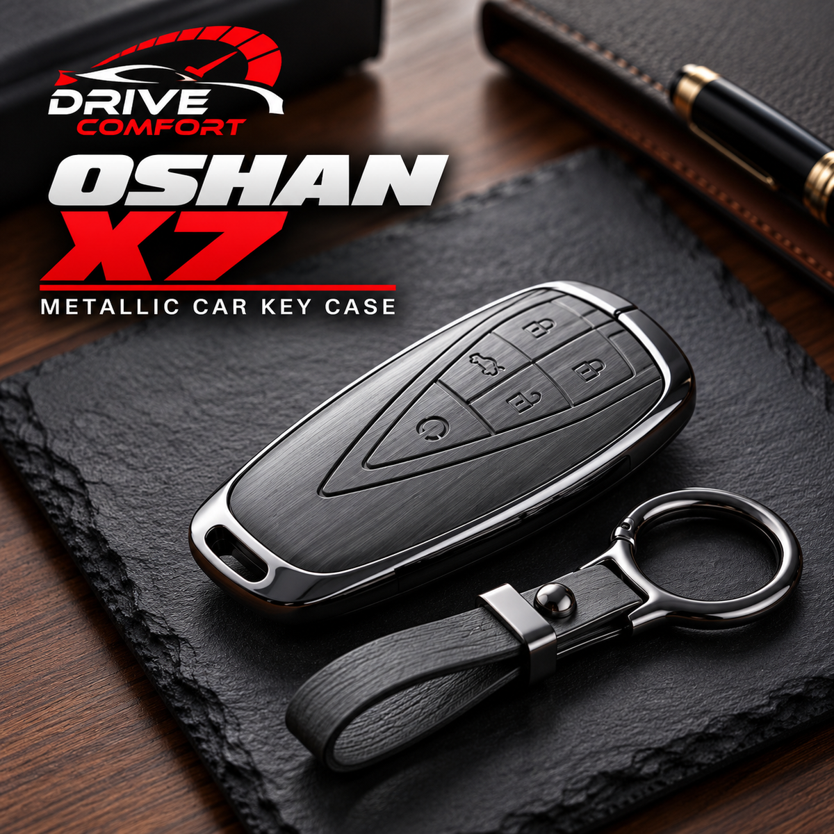 Changan Oshan X7 Premium Leather Metal Key Cover – Premium Protection Case