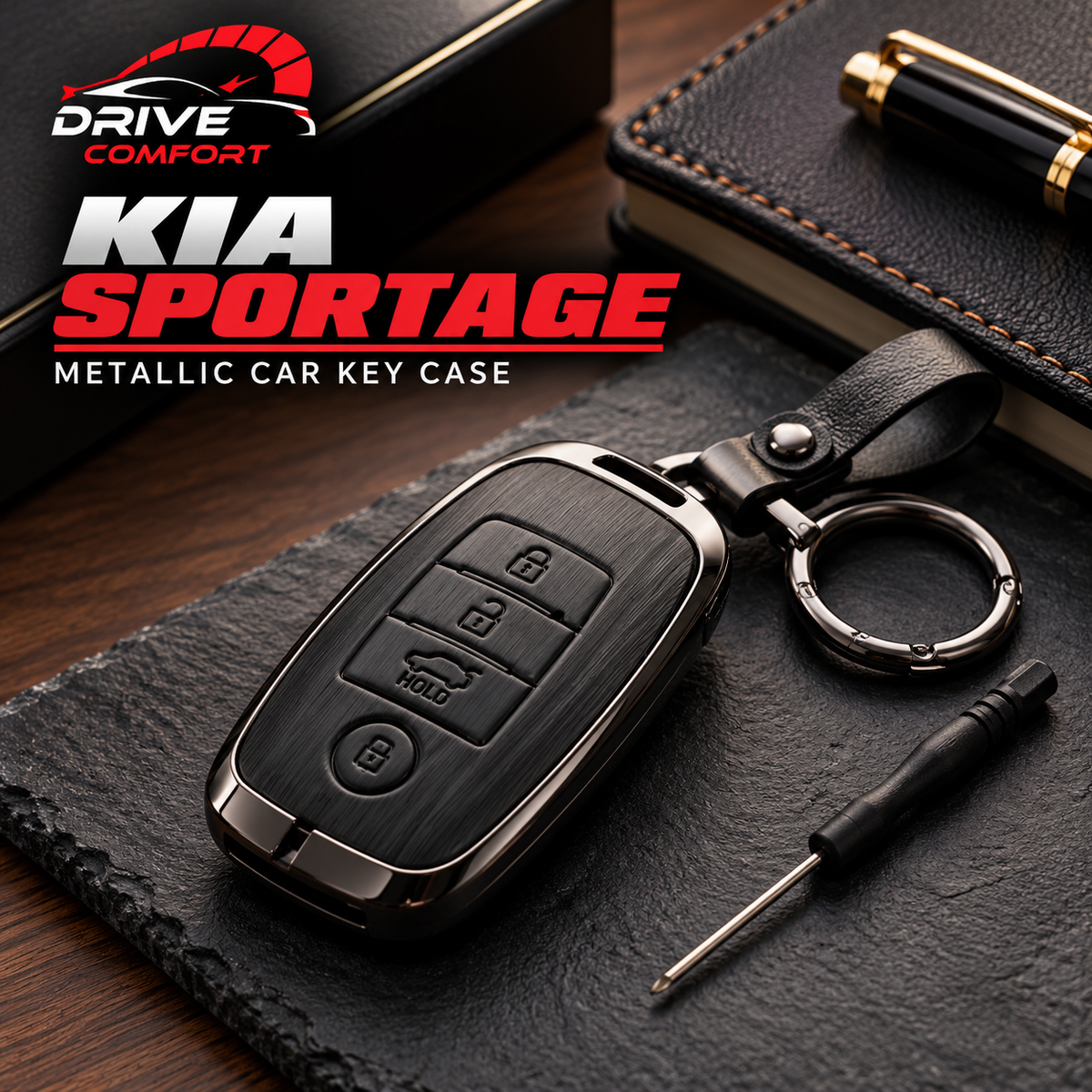 Kia Sportage (Old Model) Premium Leather Metal Key Cover – Premium Protection Case
