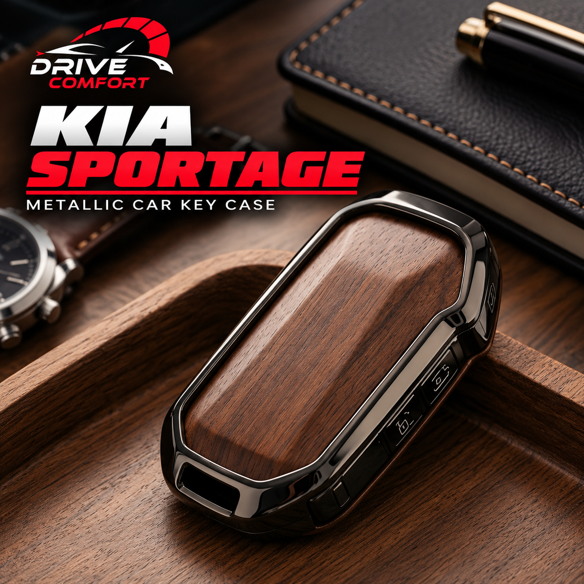 Kia New Sportage Premium Leather Metal Key Cover – Premium Protection Case