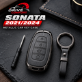 Hyundai Sonata 2021-2024 Premium Leather Metal Key Cover – Premium Protection Case