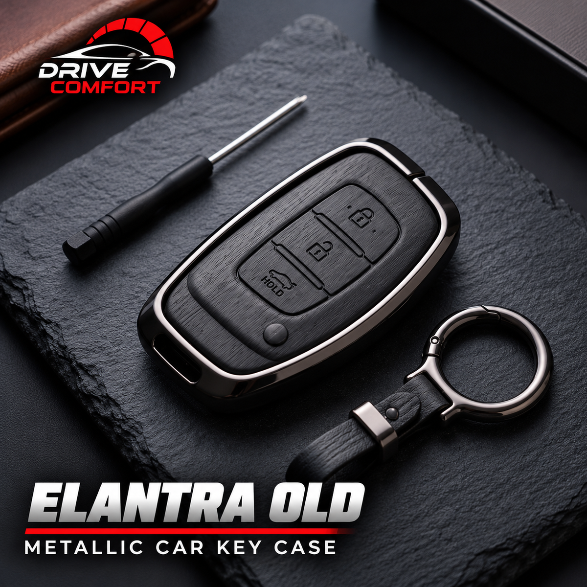 Hyundai Elantra (Old Model) Premium Leather Metal Key Cover – Premium Protection Case