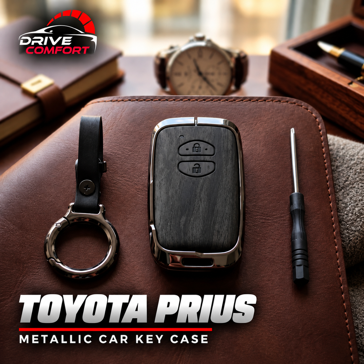 Toyota Prius Premium Leather Metal Key Cover – Premium Protection Case
