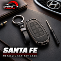 Hyundai Santa Fe Premium Leather Metal Key Cover – Premium Protection Case