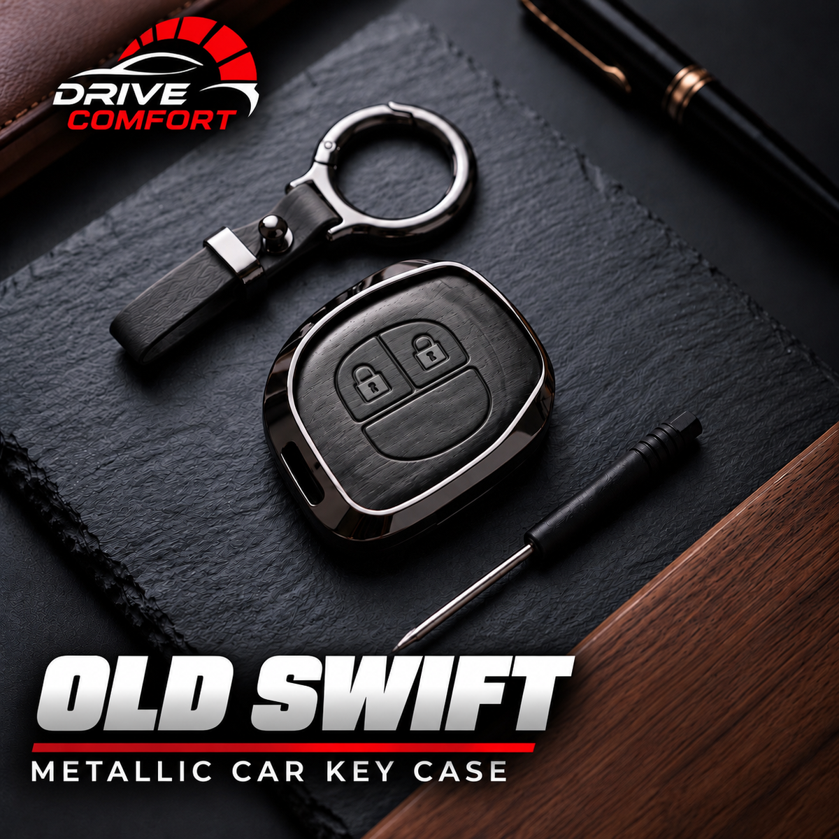 Suzuki Swift (Old Model) Premium Leather Metal Key Cover – Premium Protection Case