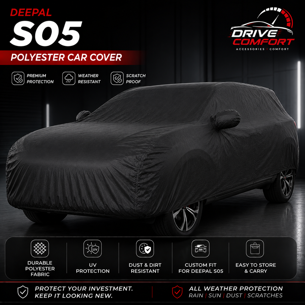 Deepal S05 Polyester Car Top Cover – Premium All Weather Protection