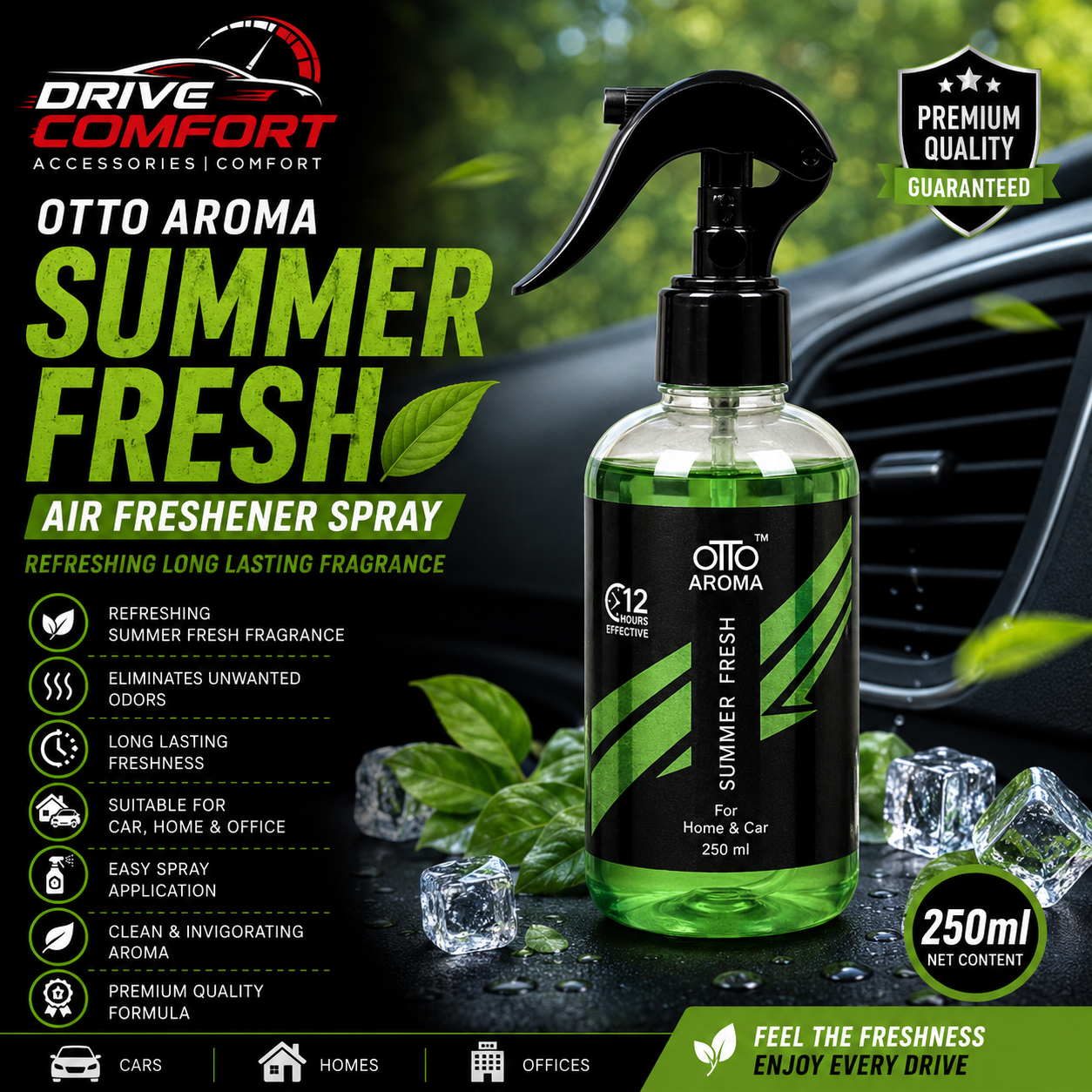 Otto Aroma Summer Fresh Air Freshener Spray – Refreshing Long Lasting Fragrance