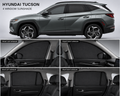 Hyundai Tucson Car Window Sun Shades Black 4 Piece UV Protection Set With Logo