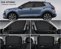Kia Stonic Car Window Sun Shades Black 4 Piece UV Protection Set With Logo