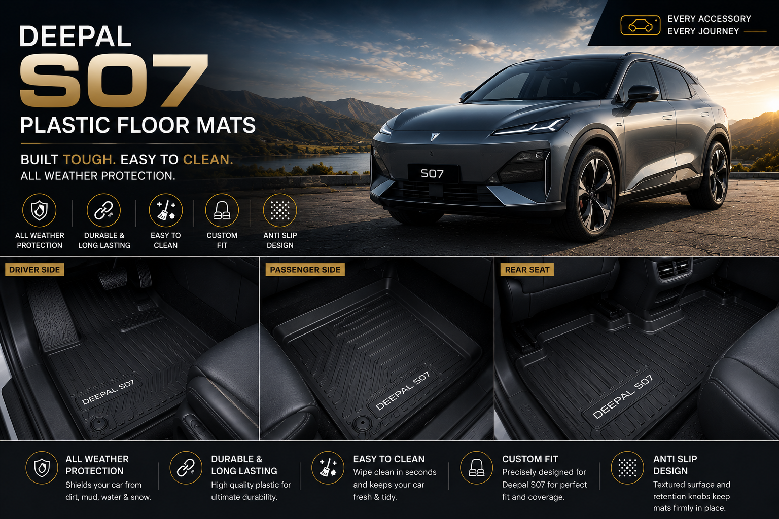 Deepal S07 Premium TPE Floor Mats Custom Fit All Weather Car Mats