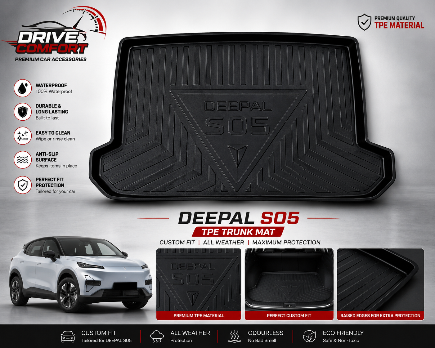Deepal S05 TPE Trunk Mat – Premium Plastic Boot Protection