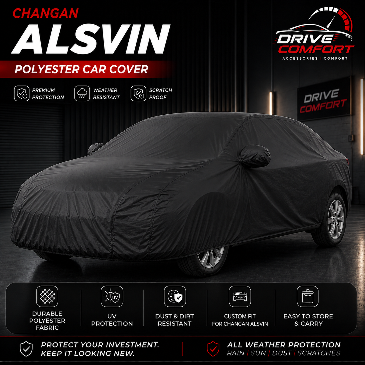 Changan Alsvin polyester car top cover