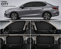 Honda City Car Window Sun Shades Black 4 Piece Set With Logo