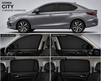Honda City Car Window Sun Shades Black 4 Piece Set With Logo