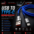 USB to Type-C Cable in Pakistan – 2.4A Fast Charge & Data Sync | Premium Braided | Aluminum Connectors