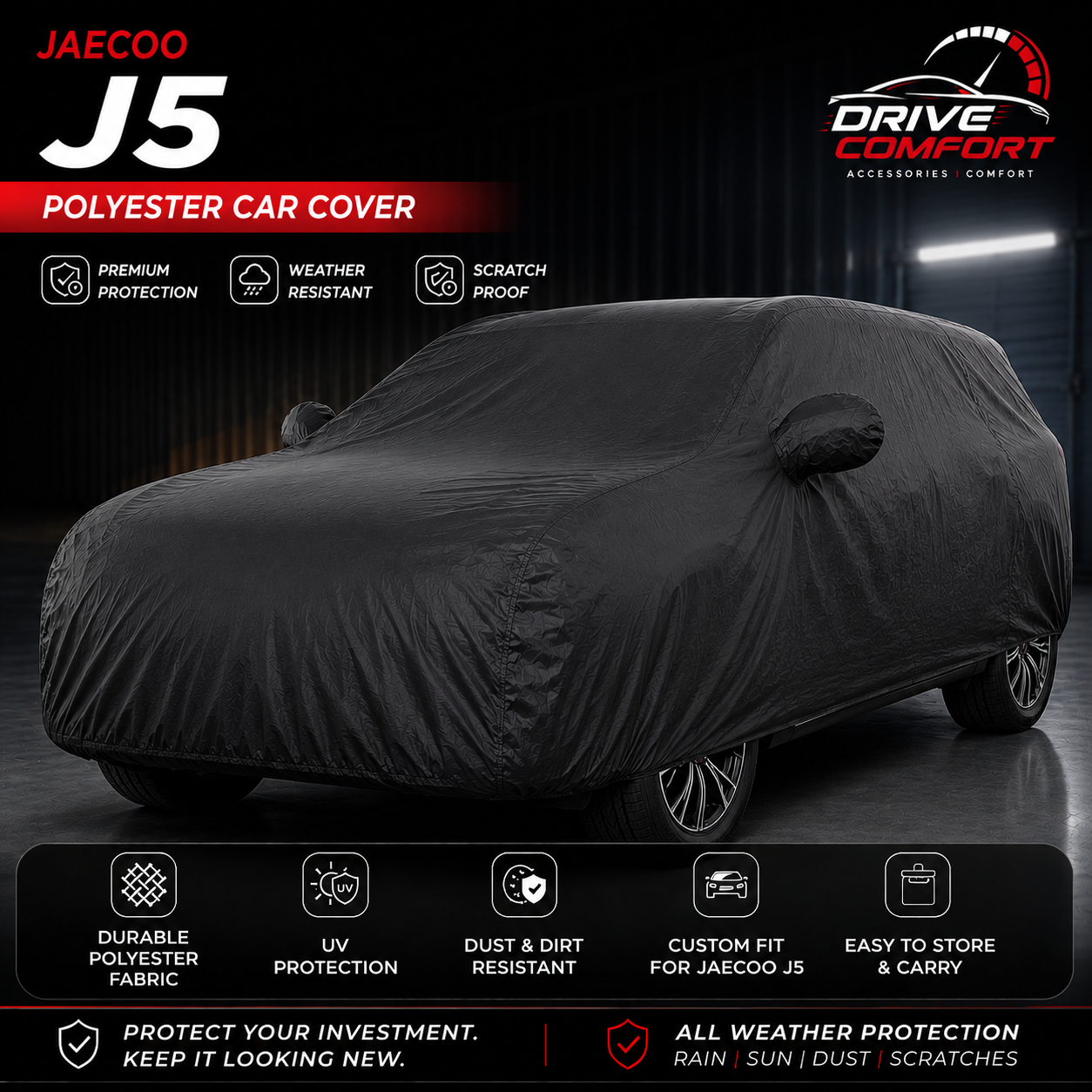 Jaecoo J5 Polyester Car Top Cover – Premium All Weather Protection