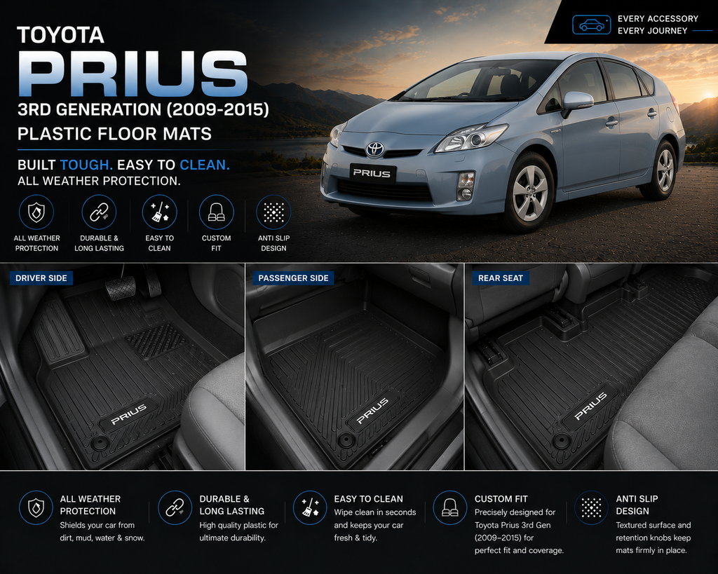 Toyota Prius Premium TPE Floor Mats Custom Fit All Weather Car Mats