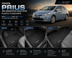 Toyota Prius Premium TPE Floor Mats Custom Fit All Weather Car Mats