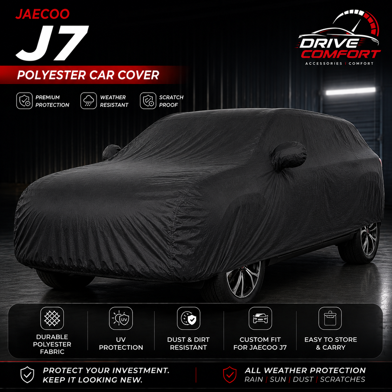 Jaecoo J7 Polyester Car Top Cover – Premium All Weather Protection