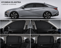 Hyundai Elantra Car Window Sun Shades Black 4 Piece UV Protection Set Without Logo