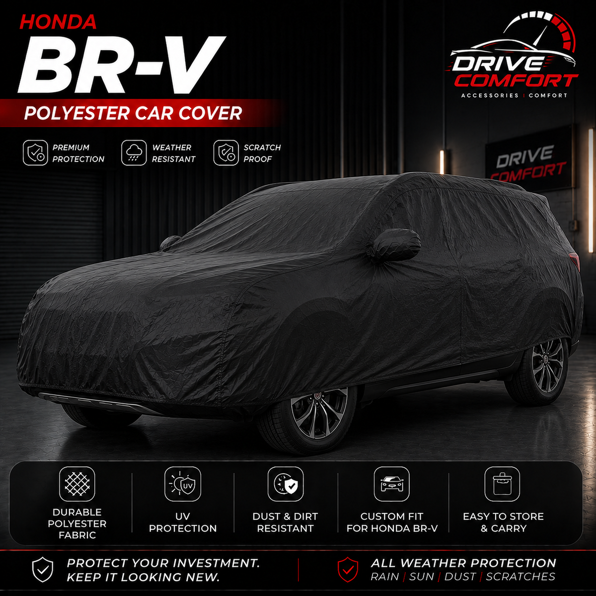 Honda BR-V polyester car top cover
