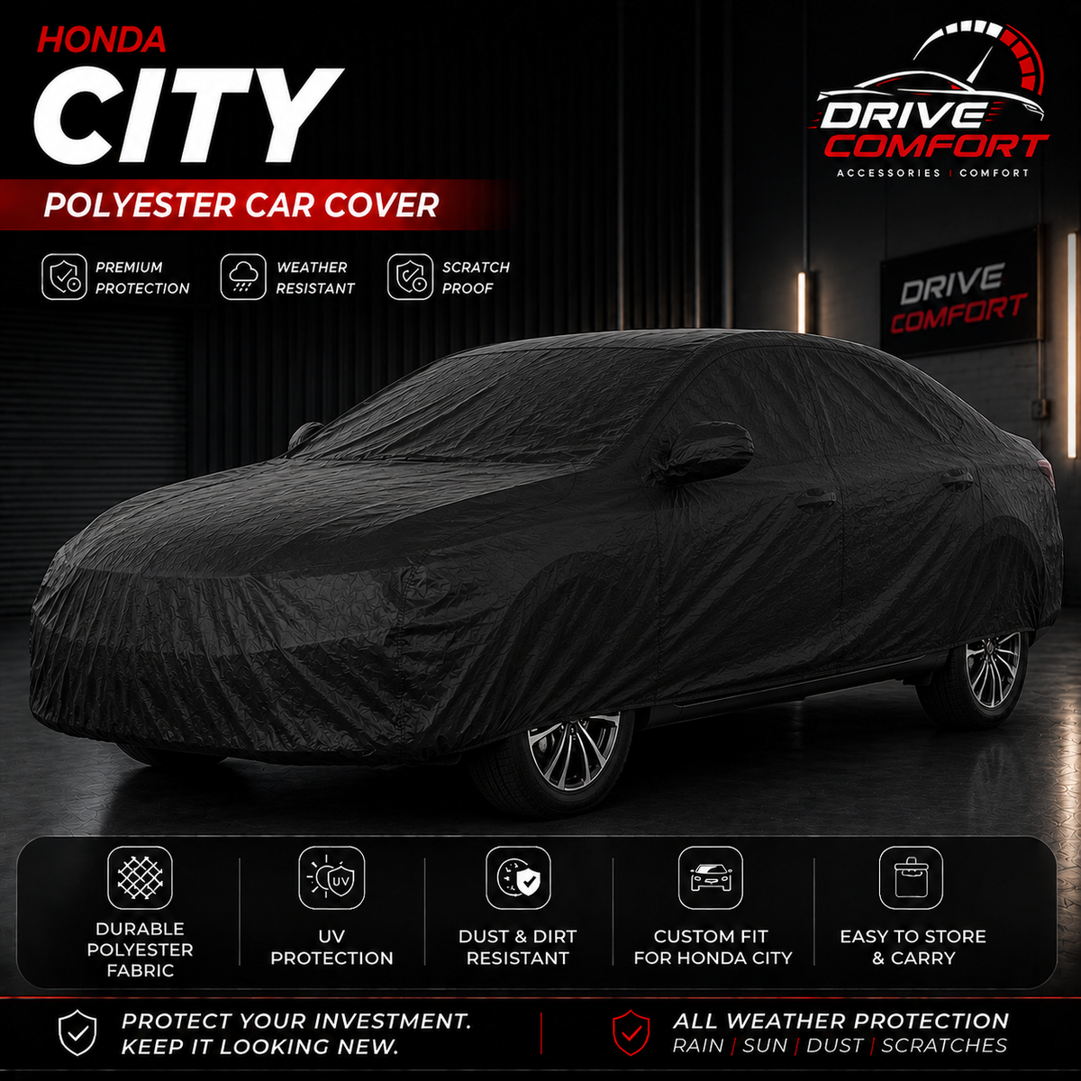Honda City polyester car top cover