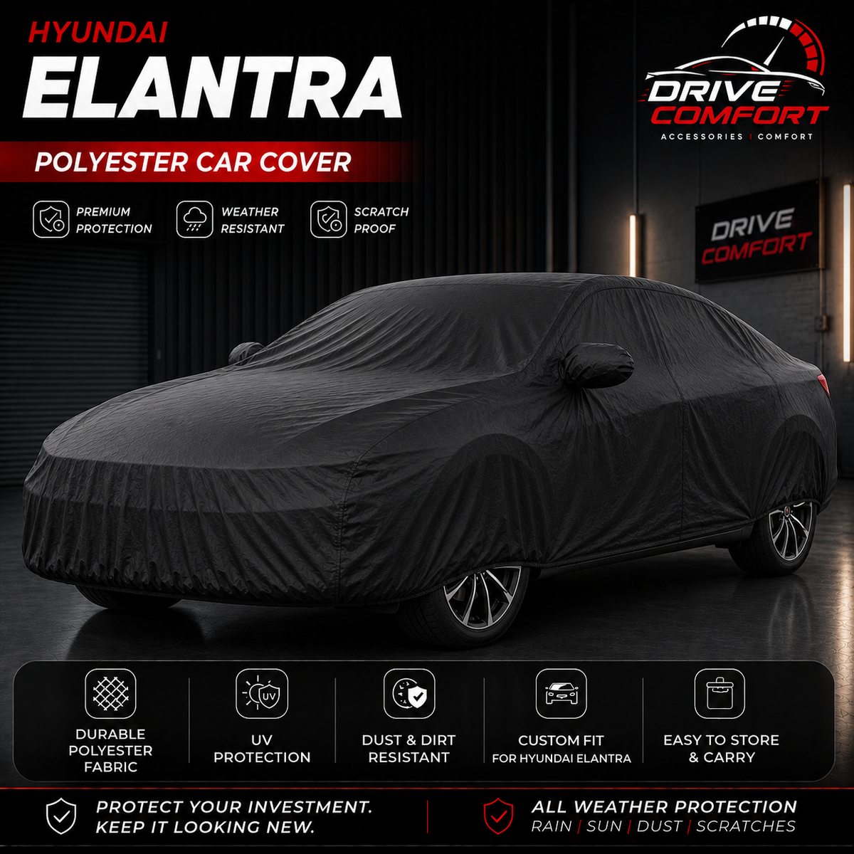Hyundai Elantra polyester car top cover