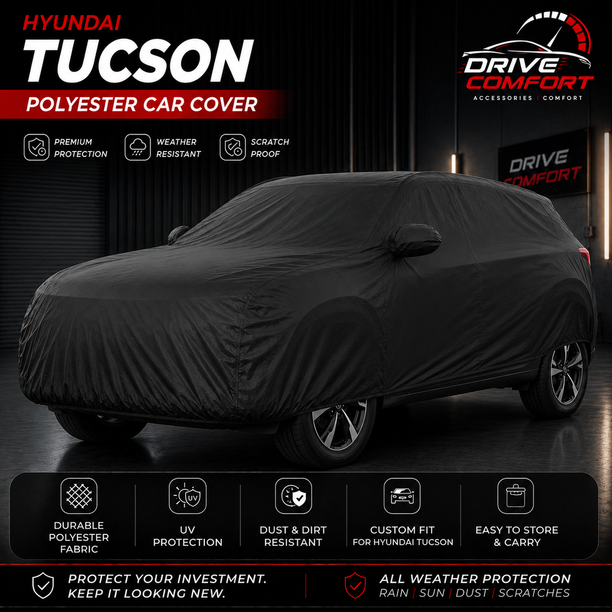 Hyundai Tucson polyester car top cover