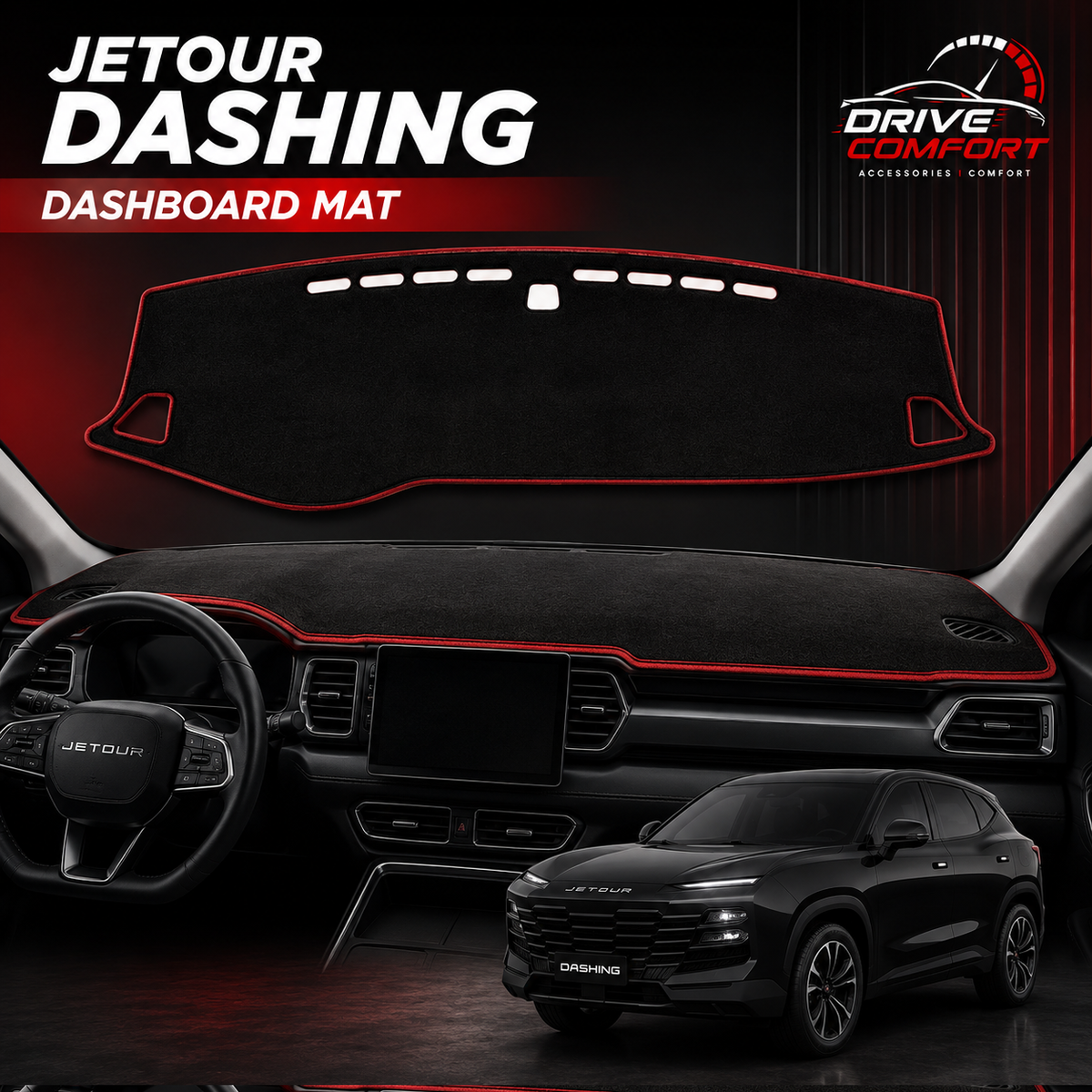 Jetour Dashing custom fit dashboard mat by Drive Comfort