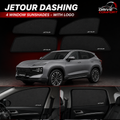 Jetour Dashing black 4 piece window sunshades with Jetour logo by Drive Comfort