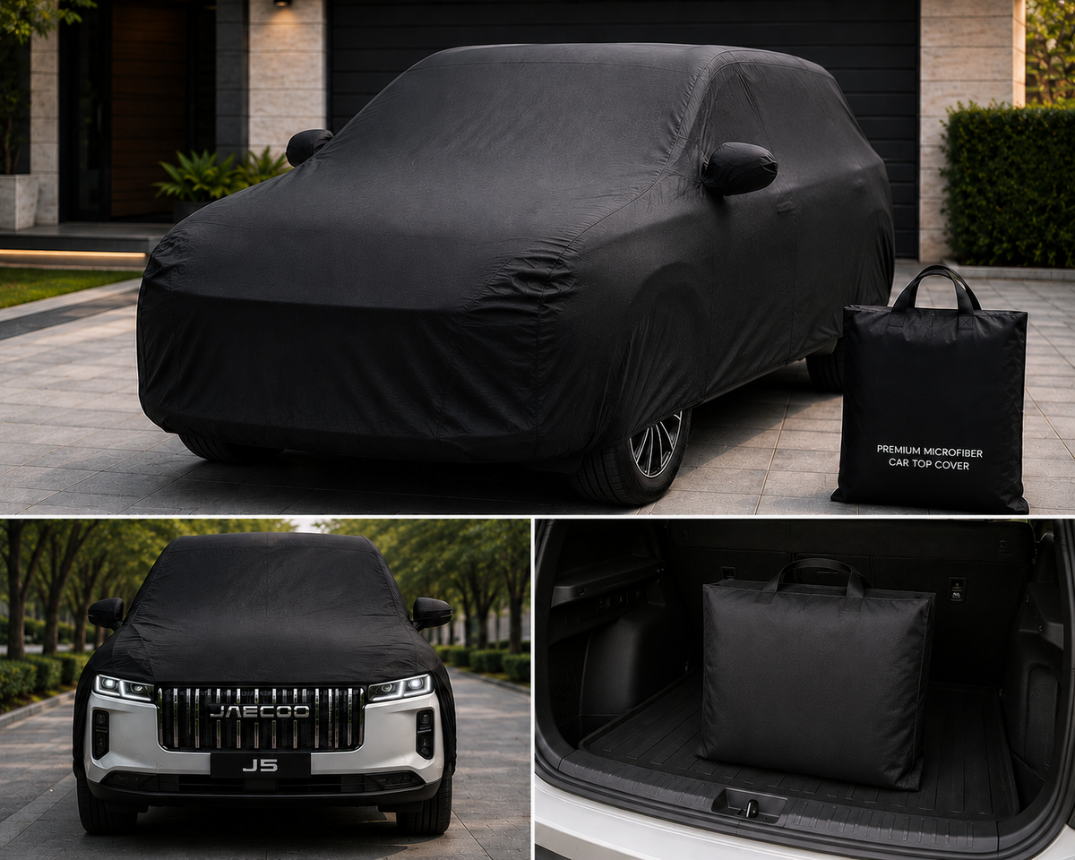 Microfiber car top cover without printed vehicle logo